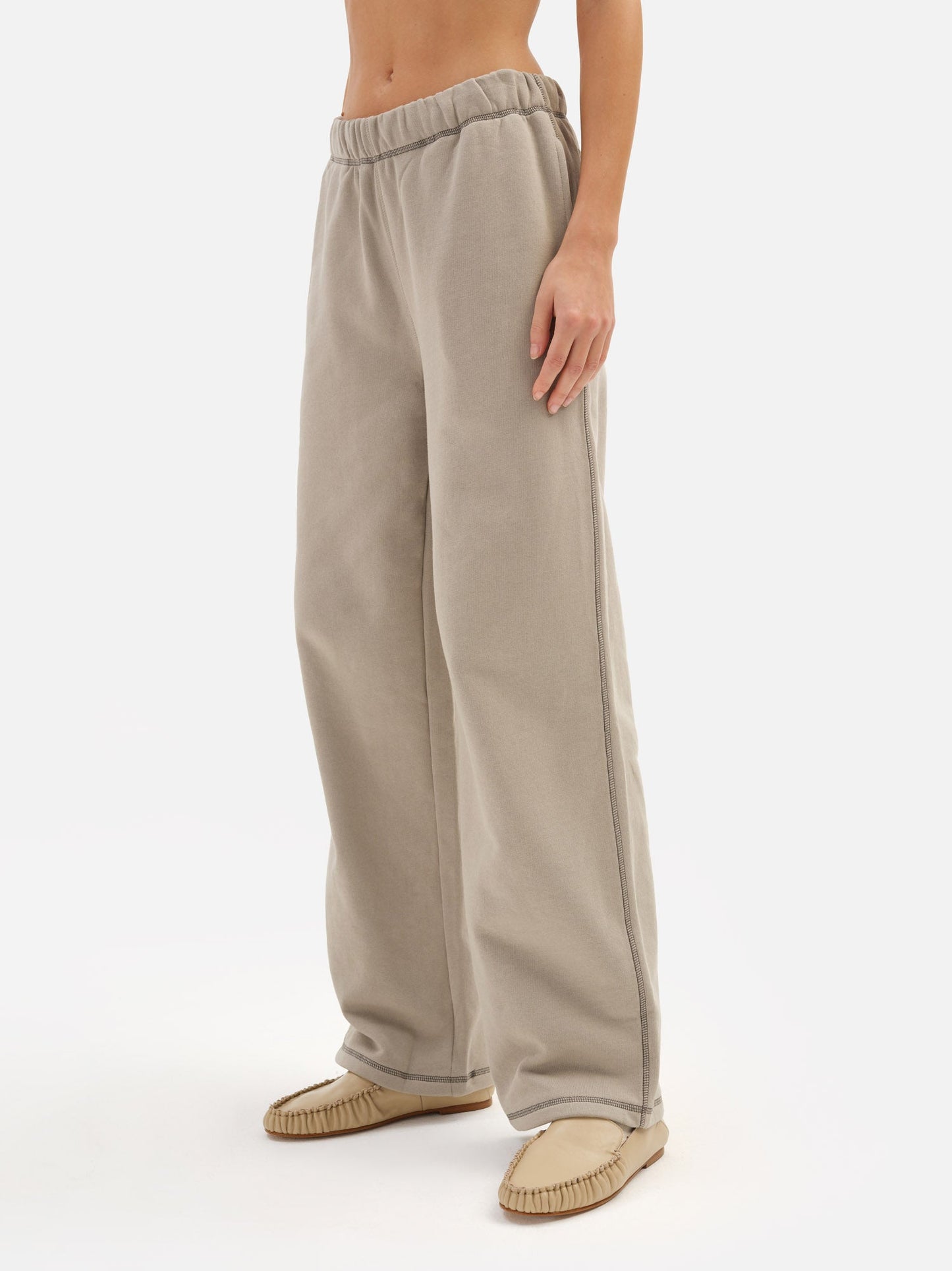 Organic Fleece Contrast Straight Leg Sweatpant